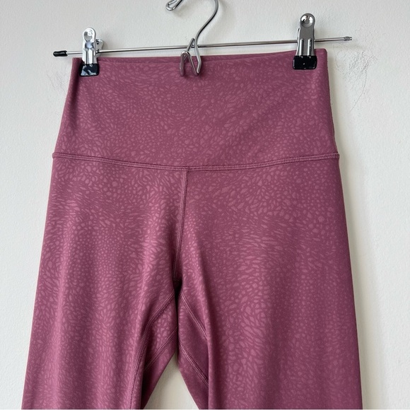 Lululemon Align Pant II 25” Nulu Polar Shift Emboss Plumful Mauve Pink Leggings - Picture 5 of 10